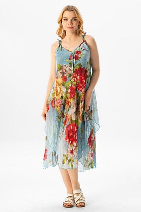 لباس آبی زنانه بافتنی Eliş Şile Bezi - کد 463933369