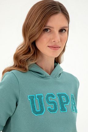 سوئیشرت فیروزه ای زنانه ساده U.S. Polo Assn. - کد 859912240