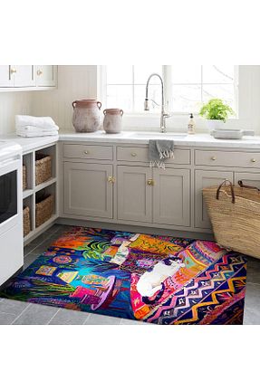فرش آبی قابل شستشو Rugs Modern Halı - کد 862107107