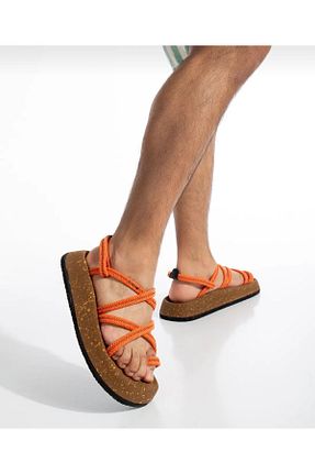 کفش اسنیکر نارنجی مردانه بدون بند BESKAR - کد 841556910