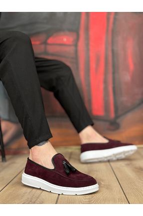 کفش اسنیکر زرشکی مردانه بدون بند BESKAR - کد 824659774