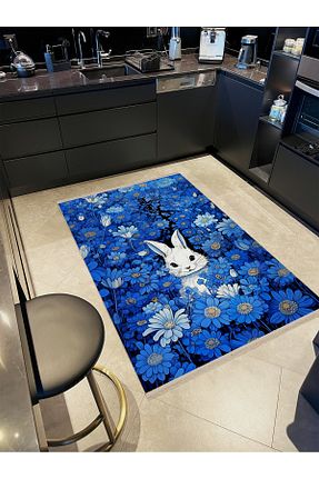 فرش آبی قابل شستشو Rugs Modern Halı - کد 862113762
