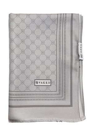 شال طوسی زنانه ابریشم Vakko - کد 683394600