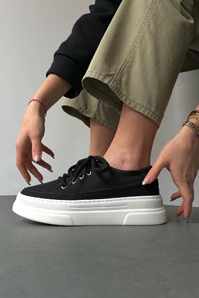 کفش اسنیکر مشکی زنانه بند دار Mupa Shoes - کد 815857119