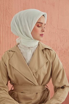 روسری سفید پنبه ای MİRAY - کد 222496645