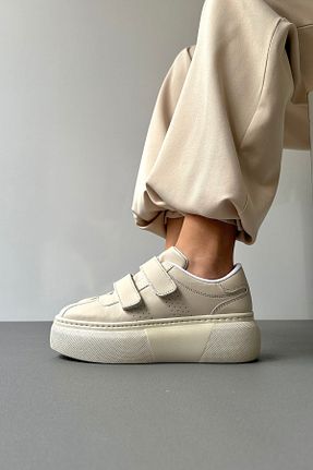 کفش اسنیکر بژ زنانه بدون بند Mupa Shoes - کد 169982367