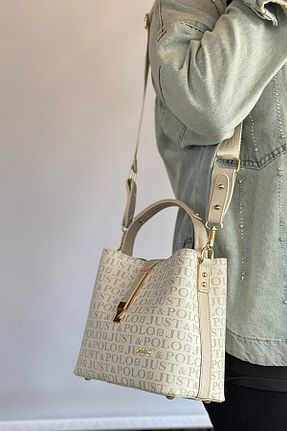 کیف دوشی بژ زنانه چرم مصنوعی Just Polo - کد 670804314