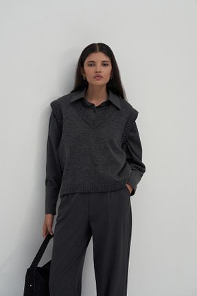 پلیور طوسی زنانه ساده mathilda store - کد 862114603