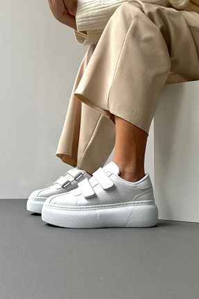 کفش اسنیکر سفید زنانه بدون بند Mupa Shoes - کد 169959343