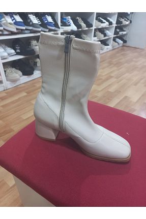 بوت / نیم بوت بژ زنانه پاشنه تخت emin kundura - کد 862120580