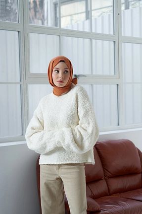 شال نارنجی زنانه پنبه ای Modakaşmir - کد 811110842