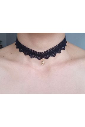 گردنبند جواهر مشکی زنانه پنبه ای BNGaksesuar - کد 862168657