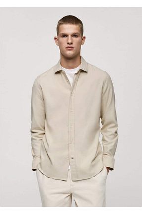 پیراهن طوسی مردانه رگولار MANGO Man - کد 862190922