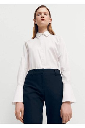 تیشرت سفید زنانه اسلیم فیت MANGO - کد 856076060