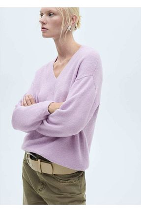 پلیور بنفش زنانه ساده MANGO - کد 862190958