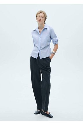 تیشرت آبی زنانه رگولار MANGO - کد 856362227