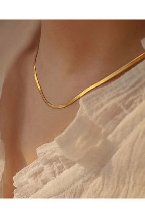 گردنبند استیل ( فولاد ) طلائی زنانه استیل ضد زنگ Store - کد 862204123
