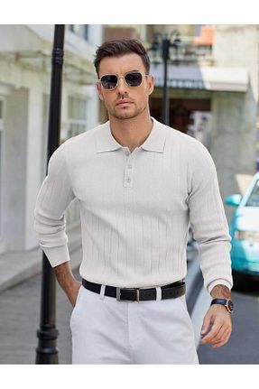 پلیور سفید مردانه ساده youknitwear you - کد 862221146