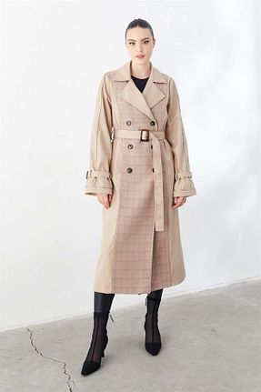 ترنچکت قهوه ای زنانه پلی استر YAFA CLOTHING & ACCESSORIES - کد 854896019