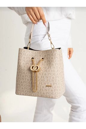 کیف دوشی بژ زنانه چرم مصنوعی Just Polo - کد 401905772