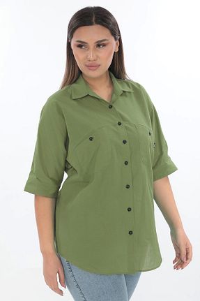 پیراهن خاکی زنانه سایز بزرگ Lady Majestic - کد 812699359