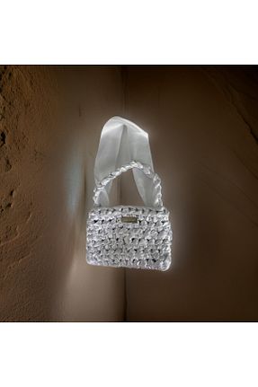کیف مجلسی سفید زنانه پارچه ای Home - کد 862237241