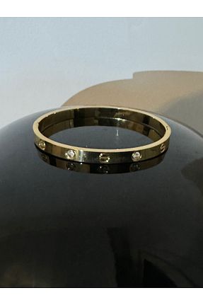 دستبند استیل (فولاد) طلائی زنانه استیل ضد زنگ Zebercet - کد 862248460