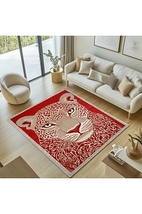 فرش قرمز قابل شستشو Rugs Modern Halı - کد 862263400