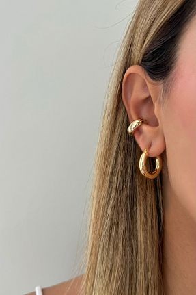گوشواره جواهر طلائی برنجی Lavian Accessories - کد 861426211