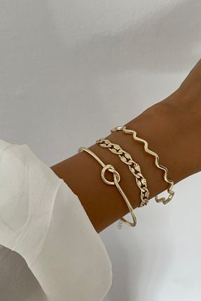 دستبند جواهر طلائی زنانه برنجی Lavian Accessories - کد 861065407