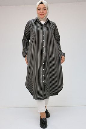 تونیک سایز بزرگ مشکی زنانه بافتنی Eslina - کد 859911166