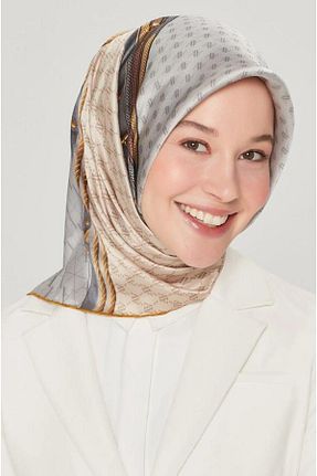 روسری سفید کرپ ساتن ابریشم Armine - کد 316430801