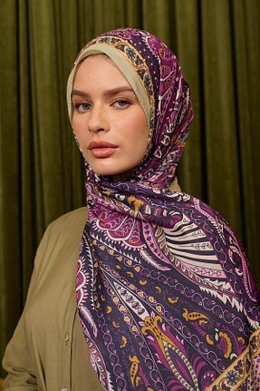 شال بنفش زنانه پنبه پلی استر İpekhan - کد 862301070