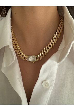 گردنبند استیل ( فولاد ) طلائی زنانه استیل ضد زنگ Chiaro Accessory - کد 836519243