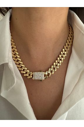 گردنبند استیل ( فولاد ) طلائی زنانه استیل ضد زنگ Chiaro Accessory - کد 836519243