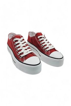 کفش اسنیکر زرشکی زنانه بند دار Melen Shoes - کد 841089857