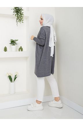 تونیک حجاب طوسی زنانه پنبه ای MODAMÜNASİP - کد 862328913
