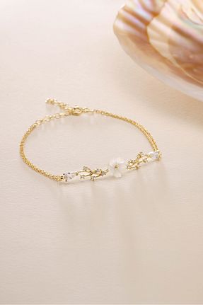دستبند نقره طلائی زنانه 925 عیار NEREZE - کد 862332683