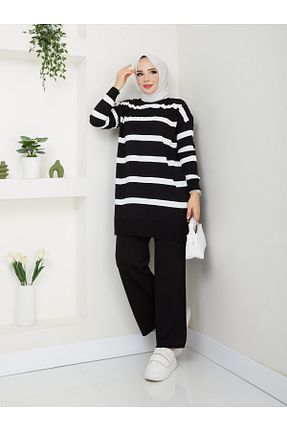 ست بالاتنه و پائین تنه حجاب مشکی زنانه اورسایز MODAMÜNASİP - کد 862337504