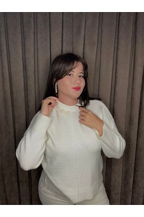 پلیور سفید زنانه ساده CRABSBOUTIQUE - کد 862343735