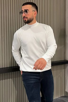 پلیور سفید مردانه ساده MİSHAR İTALİA - کد 862342599