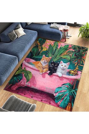 فرش صورتی قابل شستشو Rugs Modern Halı - کد 862441373