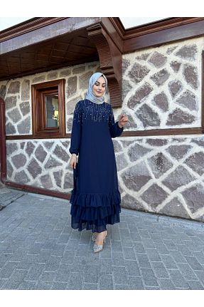 لباس حجاب سرمه ای زنانه رگولار sümeyra - کد 862376317
