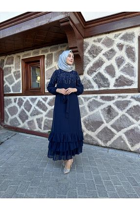 لباس حجاب سرمه ای زنانه رگولار sümeyra - کد 862376317