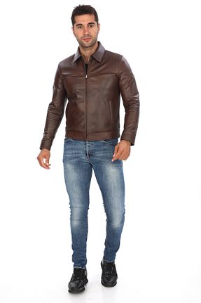 کاپشن قهوه ای مردانه رگولار Karess Deri - کد 862372441
