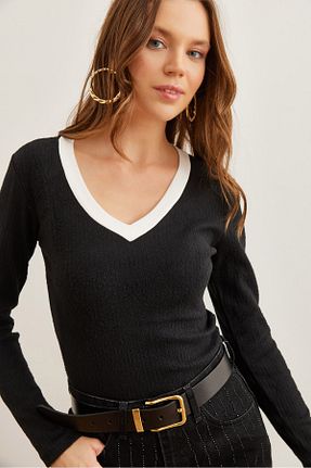بلوز مشکی زنانه ساده Olalook - کد 861890816
