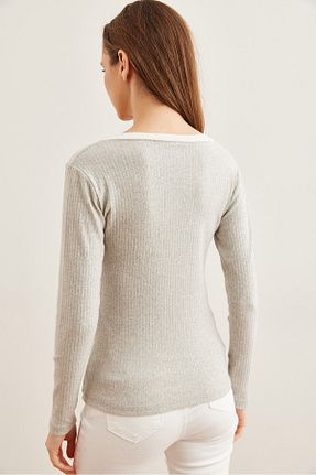 بلوز طوسی زنانه ساده Olalook - کد 861890809