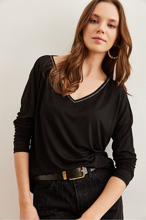 بلوز مشکی زنانه ساده Olalook - کد 861890815
