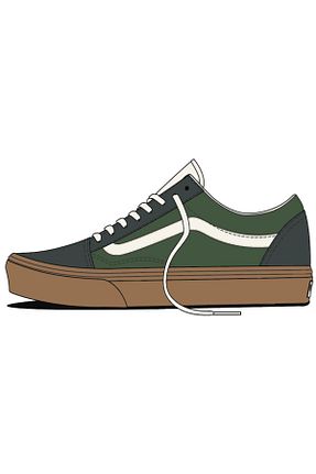 کفش اسنیکر سبز زنانه بند دار Vans - کد 862134662