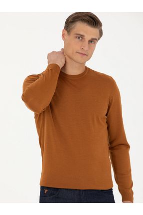 پلیور قهوه ای مردانه ساده Cacharel - کد 862414626